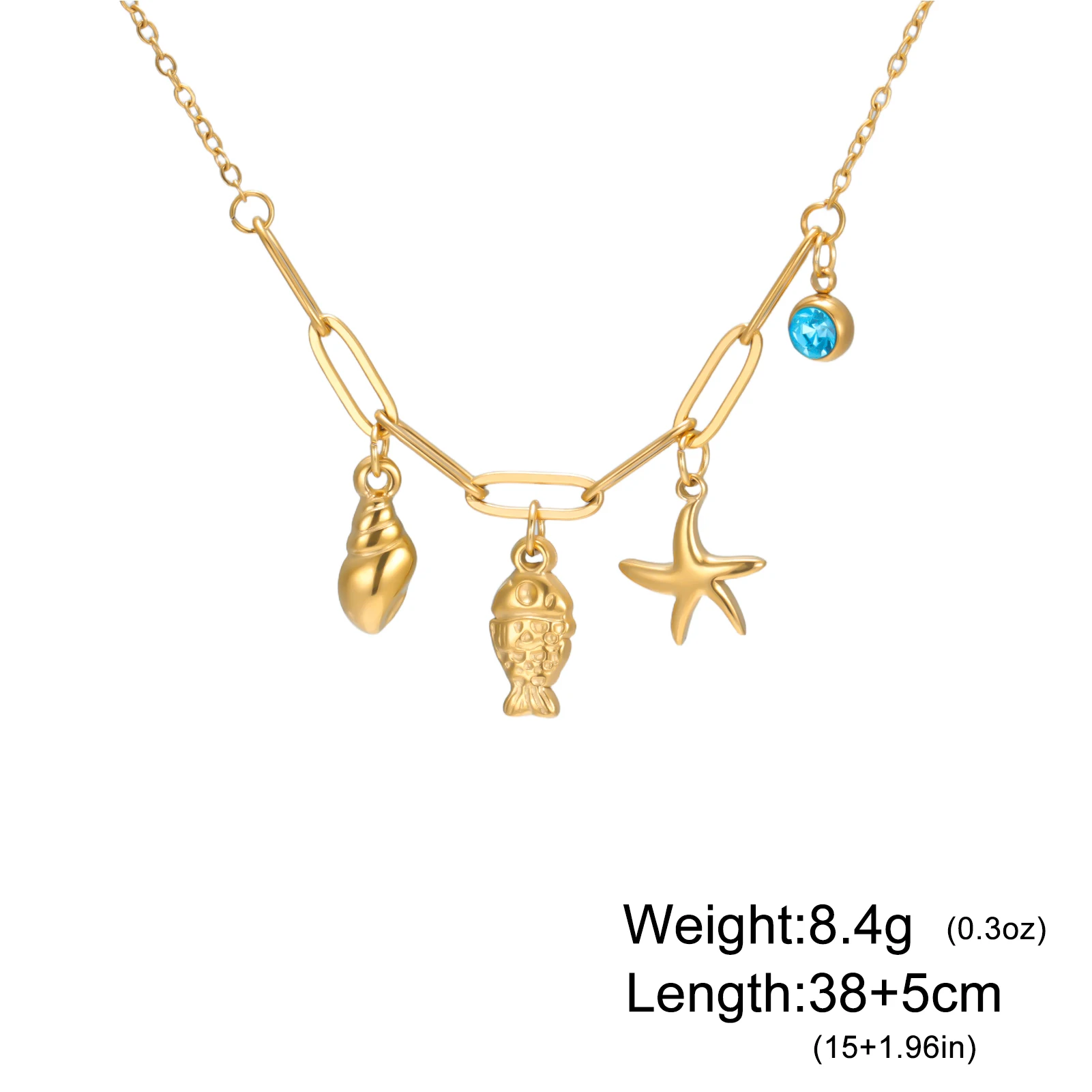 Cazador سمك البحر محارة نجم البحر القلائد للنساء الفتيات 2025 مجوهرات الفولاذ المقاوم للصدأ المختنق البوهيمي هدية عيد ميلاد بالجملة