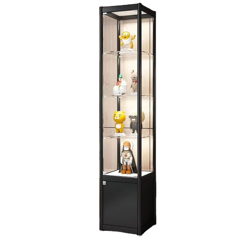 

Low price high quality aluminum glass showcase multi-layer display cabinet retail tower display cabinet