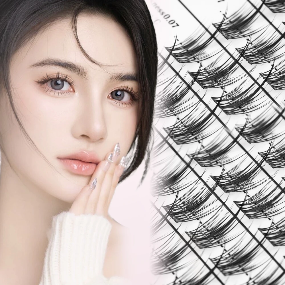 Extensiones de pestañas individuales segmentadas, pestañas postizas de fondo suave, herramientas de maquillaje diario, DIY, Natural