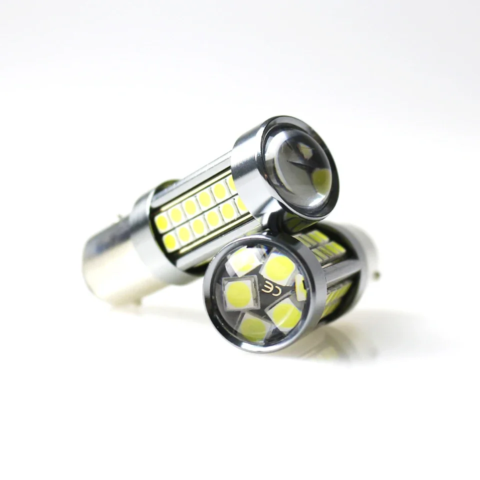 1 sztuk Ba15s 1156 zaawansowane P21W światła samochodowe Led żarówka Super jasny stop sygnał samochodowy hamulca światło cofania 54 Smd 3030 DC12V biały 6000K
