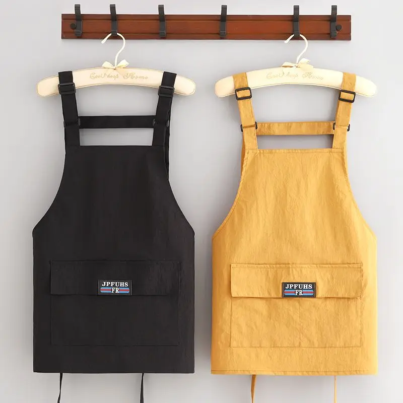 

Модный водонепроницаемый фартук тонкого дизайна для весенне-летнего периода, для кухни, приготовления пищи, общественного питания, рабочая одежда, регулируемый ремешок на шее, простой в уходе