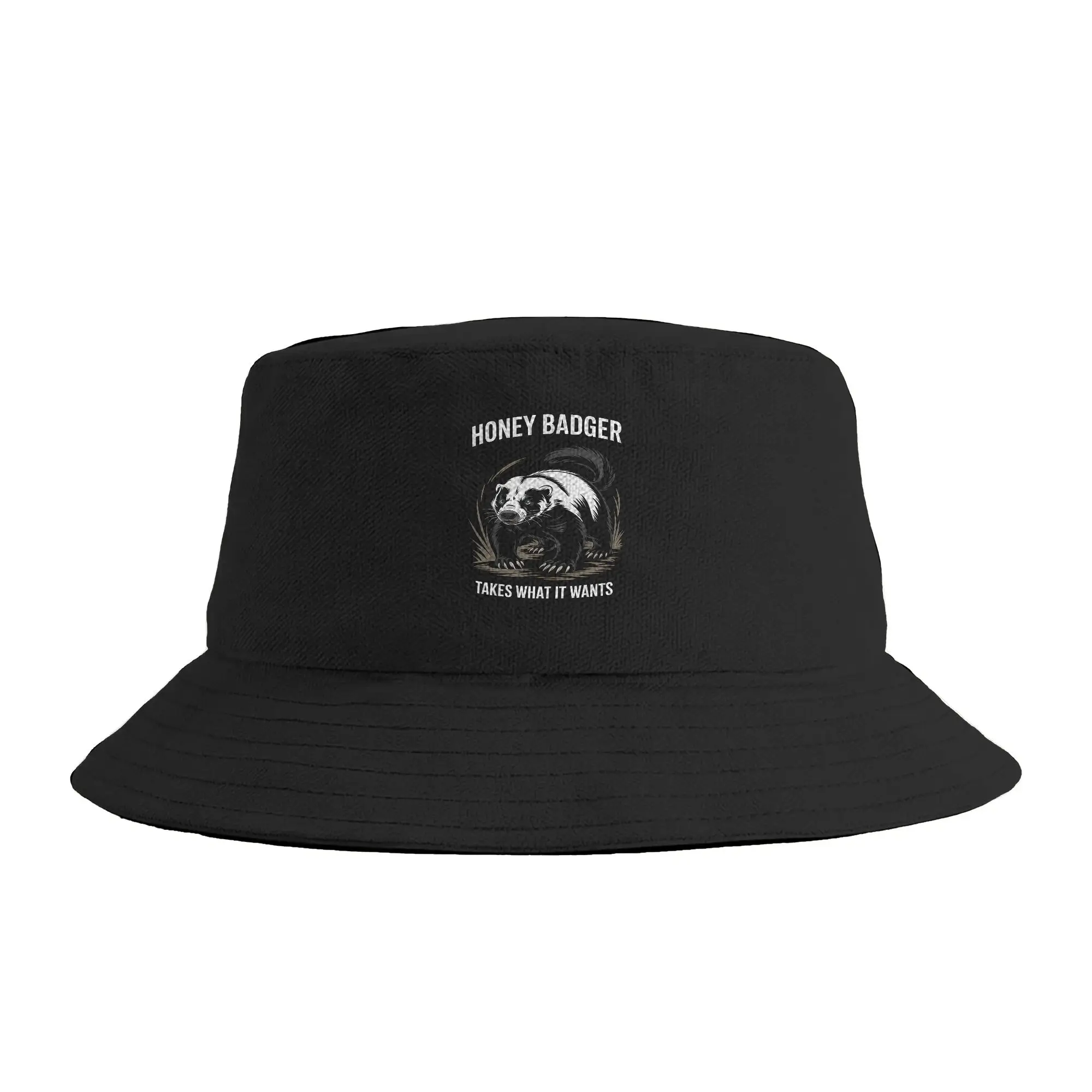 Honey Badger Takes What It Wants Funny Honey Badger Bucket Hat  Hip Hop Fisherman Caps For Unisex Casual Fishing Visor Hats