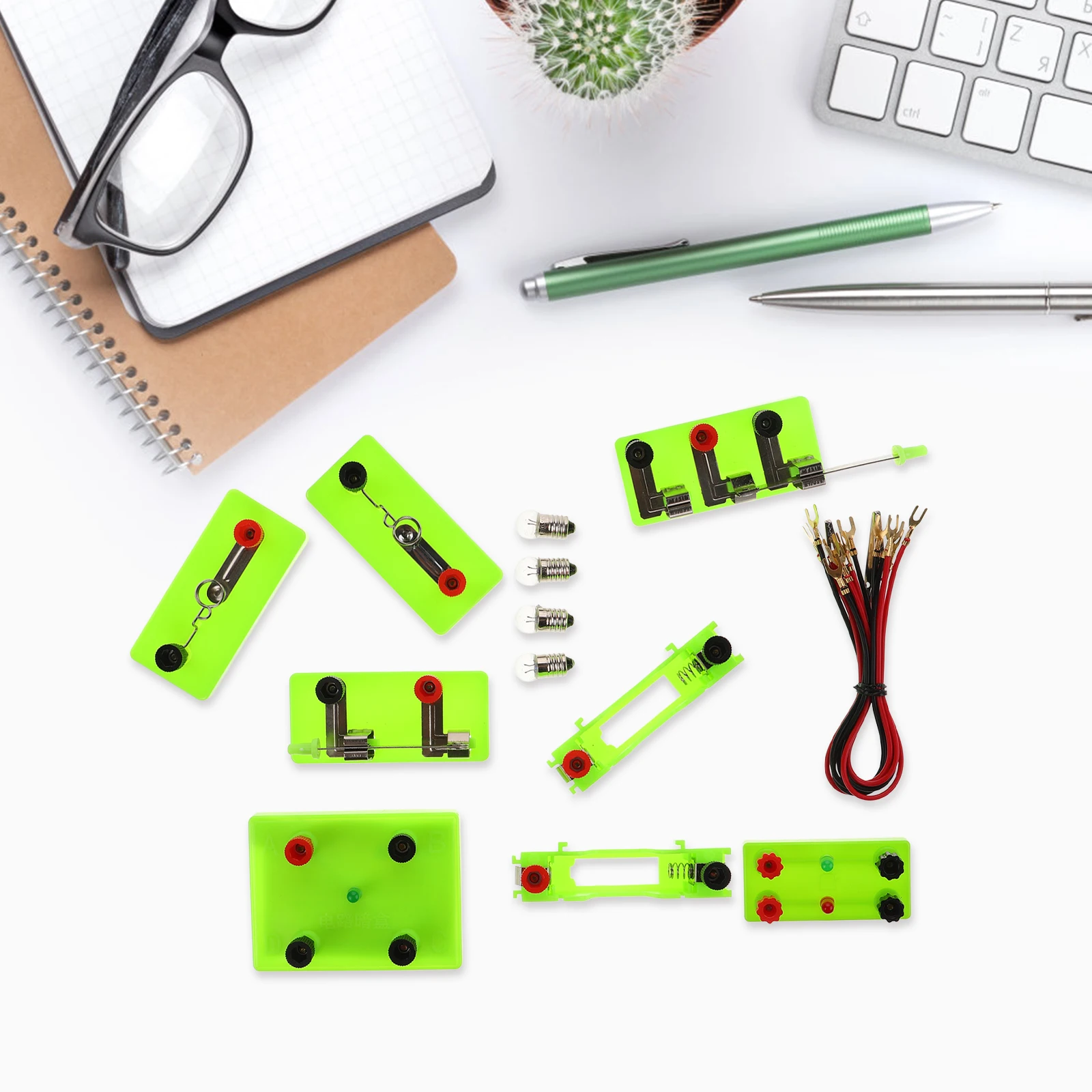 

Physics Circuit Kit LED Experiments Metal Bulb Socket Student Kids Science Lab Electricity Magnetism Basic Learning Toys