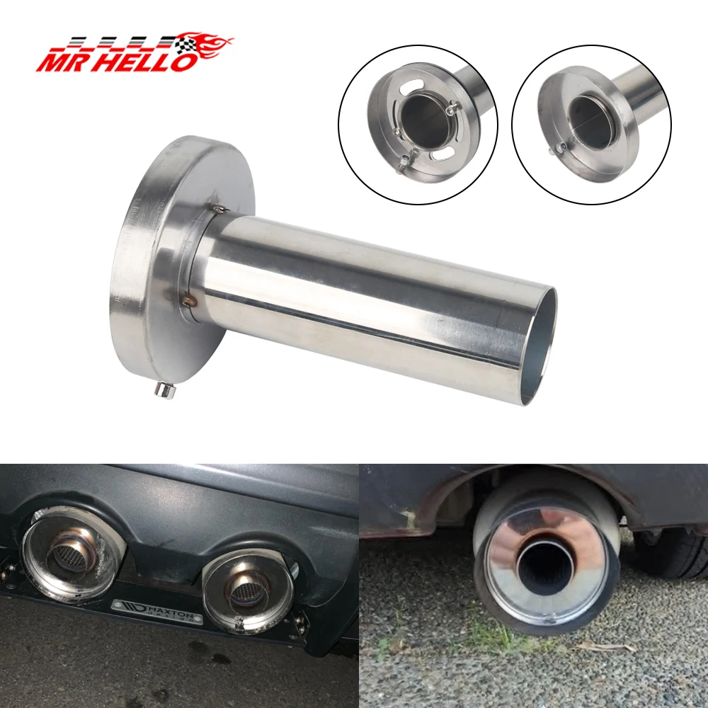 

Universal 3.5" /4'' / 4.5'' Round Steel Removable Stainless Steel Car Exhaust Muffler Silencer Silver