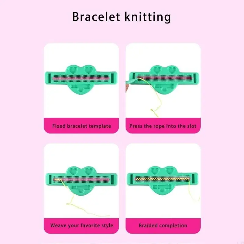 Y88D Kits pulseira amizade crochê para garotas Jóias pulsel