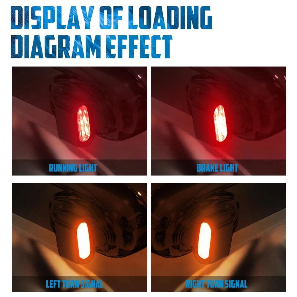 Motorcycle Rear LED Lights Turn Signal Brake Indicator Lamps E-Mark For Harley Dyna Street Bob FXDB 00-17 Softail Fat Boy 00-25