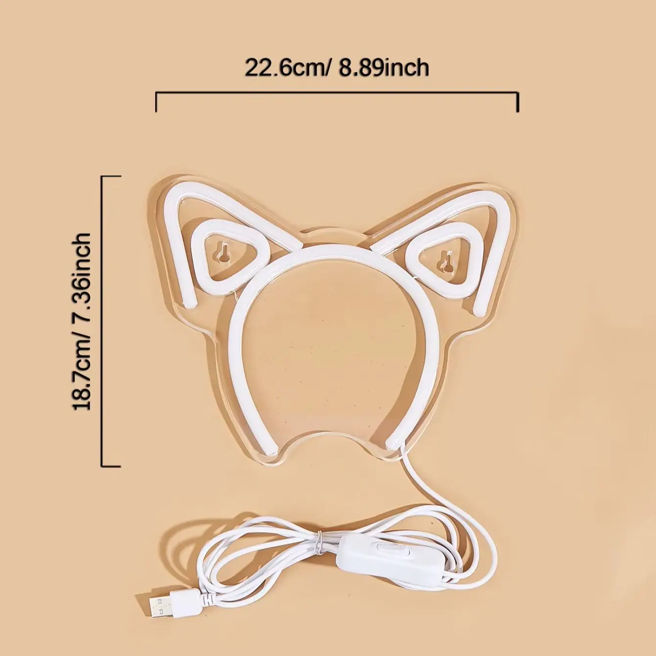 Chi-buy LED Neon Cat ears USB Powered Neon Signs Decor Lamp Signs Birthday Gift Wall Art For Bedroom Room Bar Shop