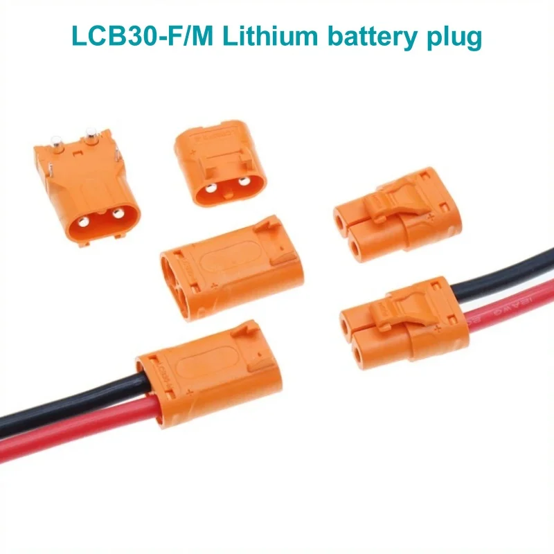 

LCB30-F/M Male Female plug connector Lithium battery large current 35A with wire plug LCB30PB/PW Silver plating on copper