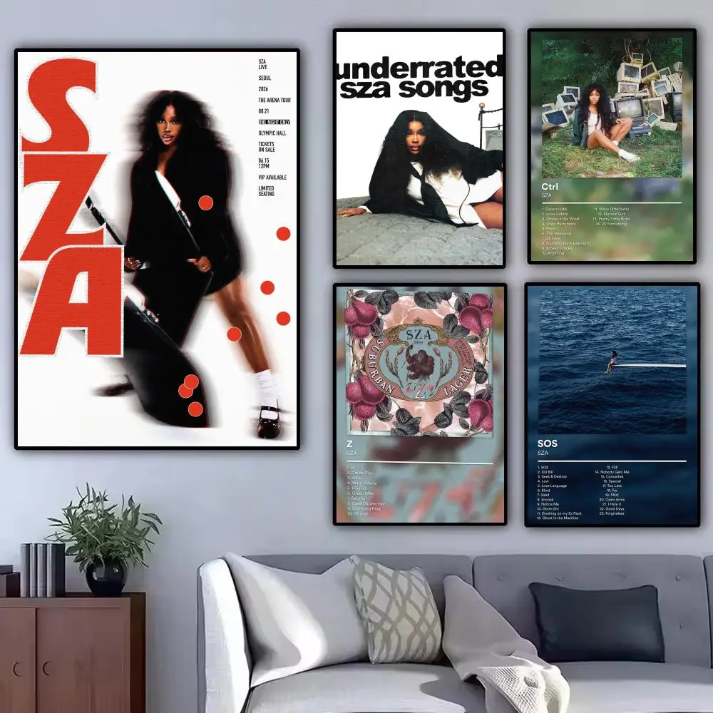 Popular Singer S-SZA Painting Calligraphy Modern Canvas Poster Wall Art Aesthetic Bedroom Decor for Cafe Home Gift