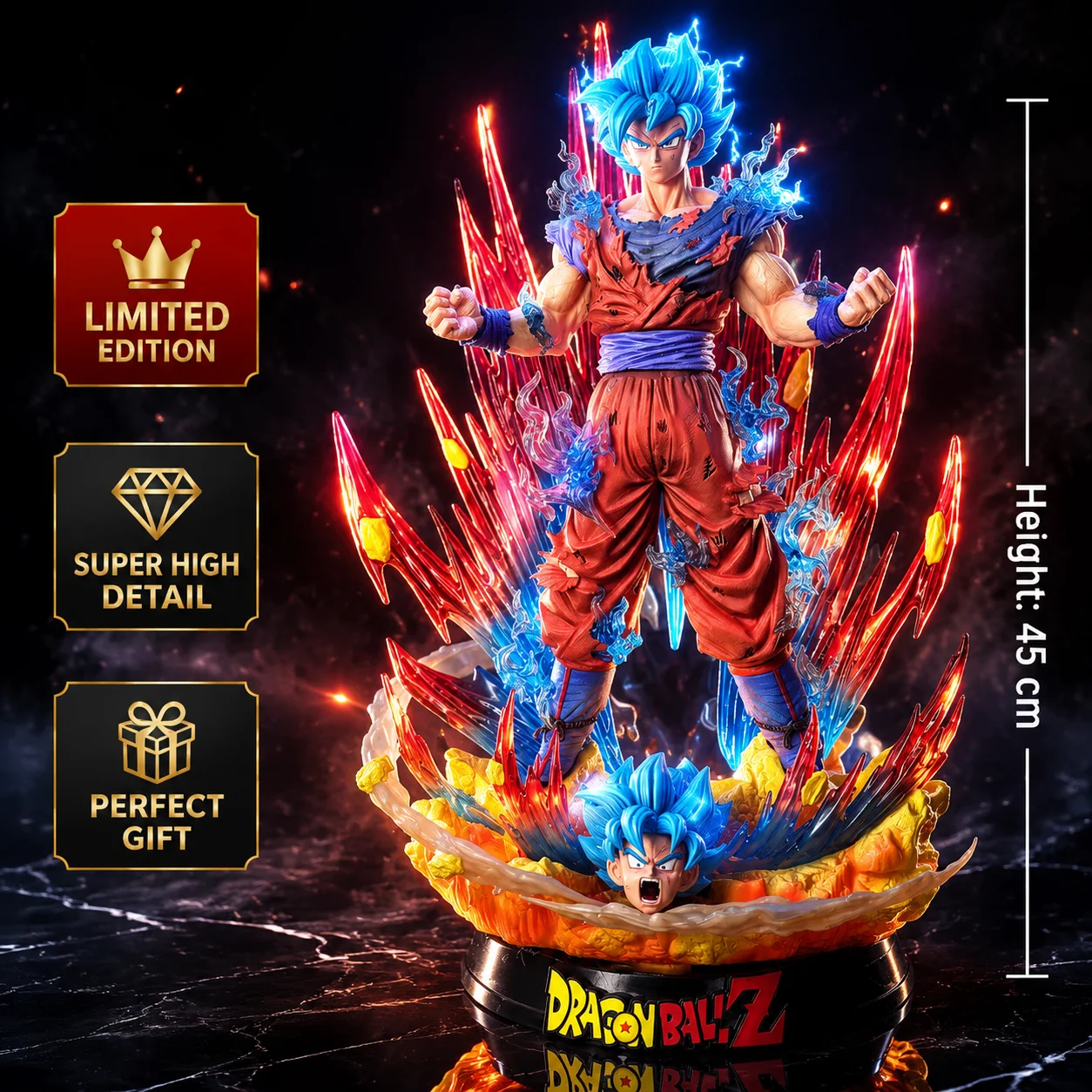Spot Seven Super Blue World Boxing King Super Blue Wukong Handheld Double Headed Carving Replacement Model Ornament Holiday Gift