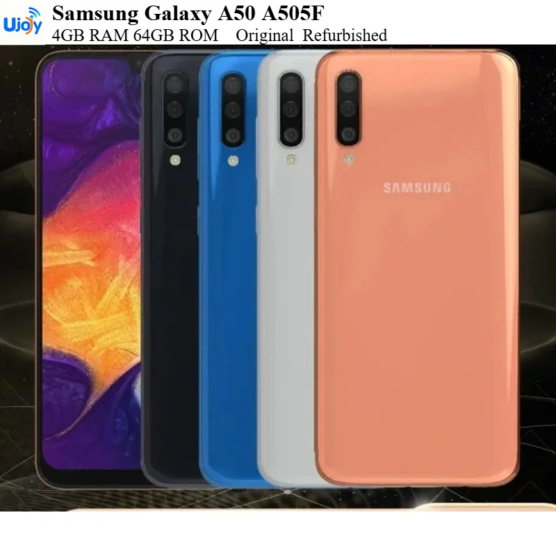 Samsung Galaxy A50 A505F 4G Mobile Phone 4GB RAM 64GB ROM 6.4" 25MP+8MP+5MP Original Android Refurbished CellPhone