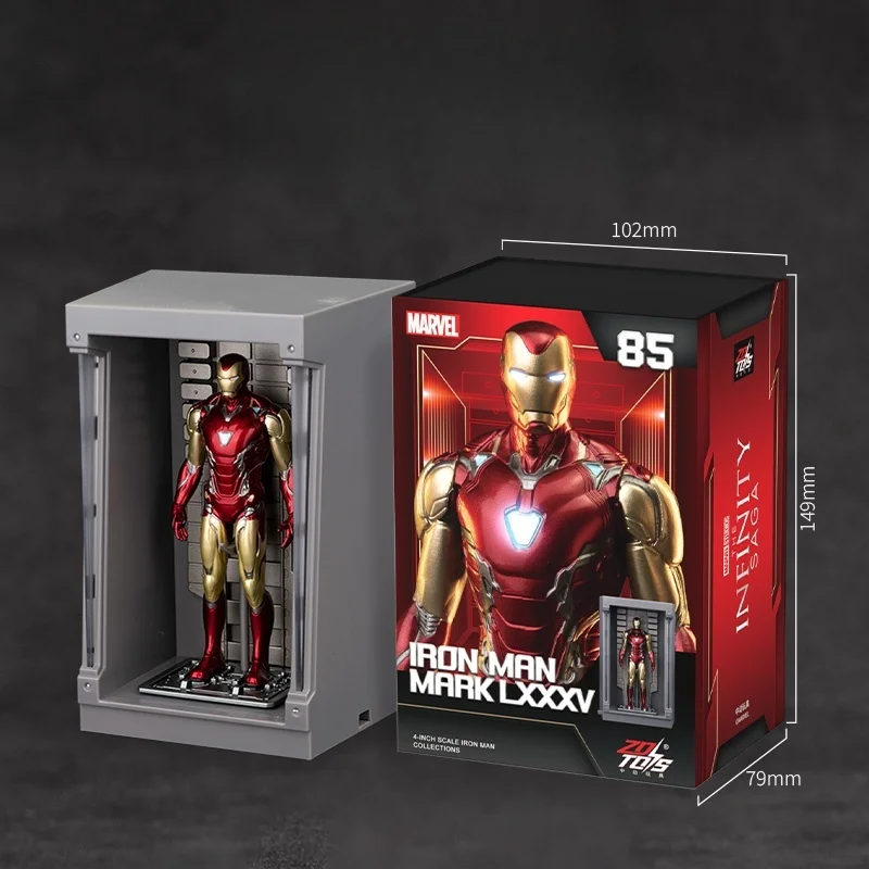

Genuine Marvel Iron Man Can Emit Light Handheld Model Joint Mobility Model Figurine Desktop Ornament In Stock