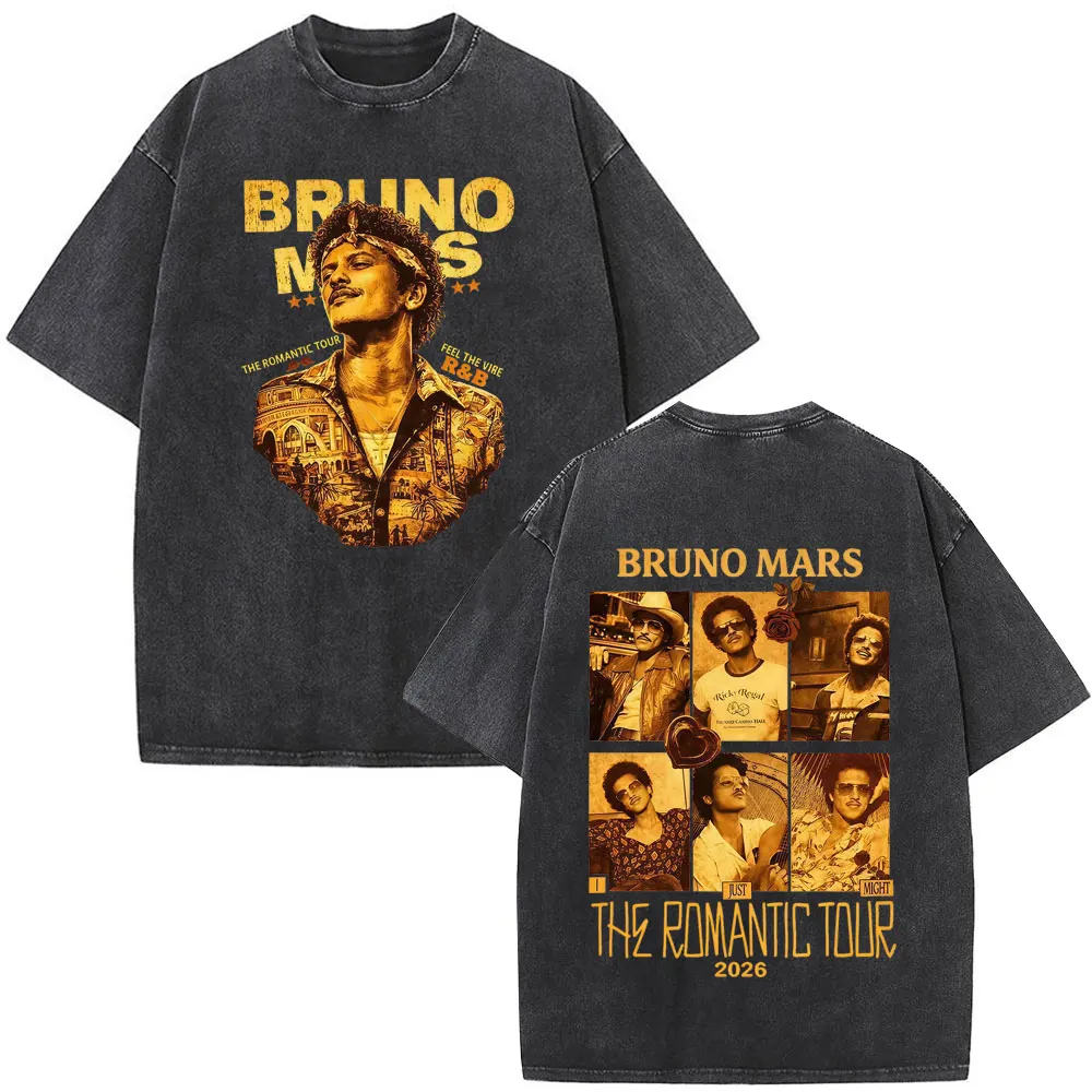 ブルーノ・マーズ ザ・ロマンティック・ツアー 2026 プリント Tシャツ