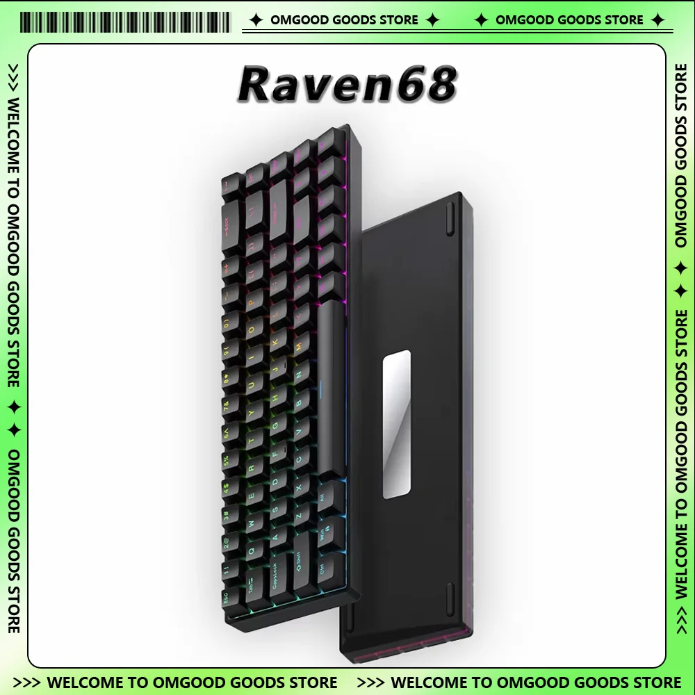 Teamwolf Raven68 68keys Mechanical Keyboard Quick Trigger Hot Swap Gaming Metal Accessories Gaming  Keyboard Wired Keyboards