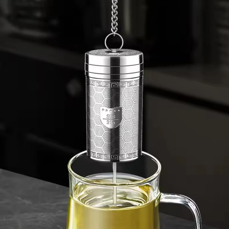 Tea Infuser with Extra Fine Mesh  Strainers for Loose 316 Stainless Steel Tea Strainer with Extended Chain Hook 1Pc