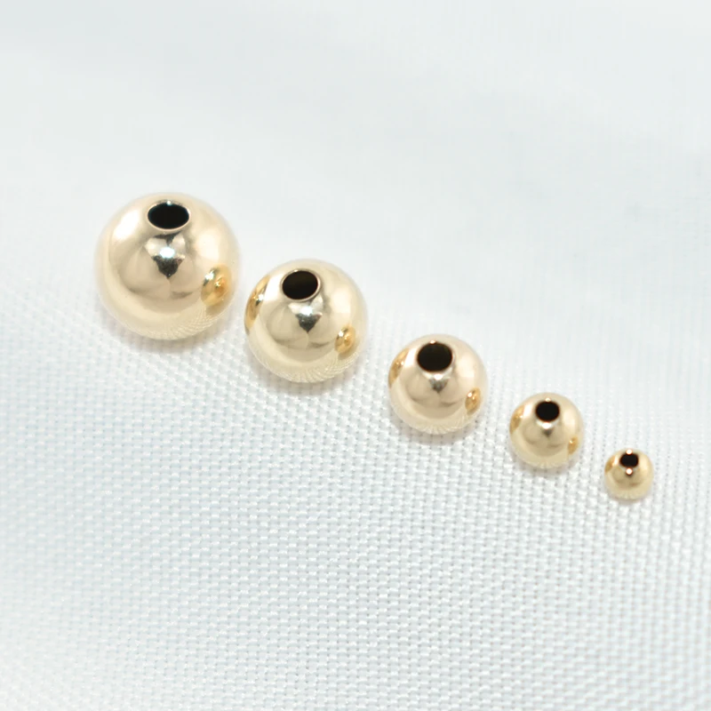 Echte 14K Goldfilled Runde Nahtlose Perlen Goldperlen für Schmuckherstellung Handgemachtes DIY-Zubehör Gold-Schmuckkomponenten Saatperlen – Detail 10