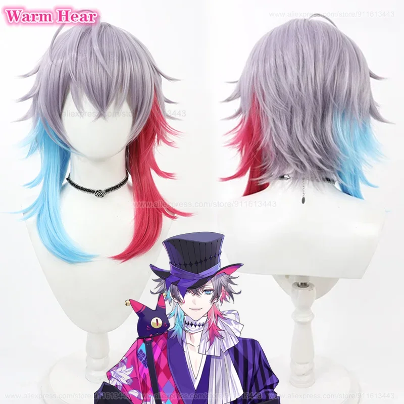 New! Gavis Bettel Cosplay Wig Vtuber Hololive Long 35cm Mixed Color Wig Heat Resistant Hair Halloween Party Role Play 2024 Wigs