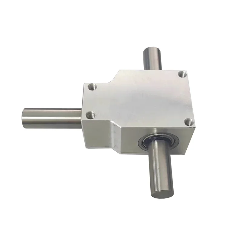 NEW 90 Degree Commutator Right Angle Transmission Reversing Helical Bevel Gearbox Reduction Ratio 1:1 Double Output Shaft 12MM B