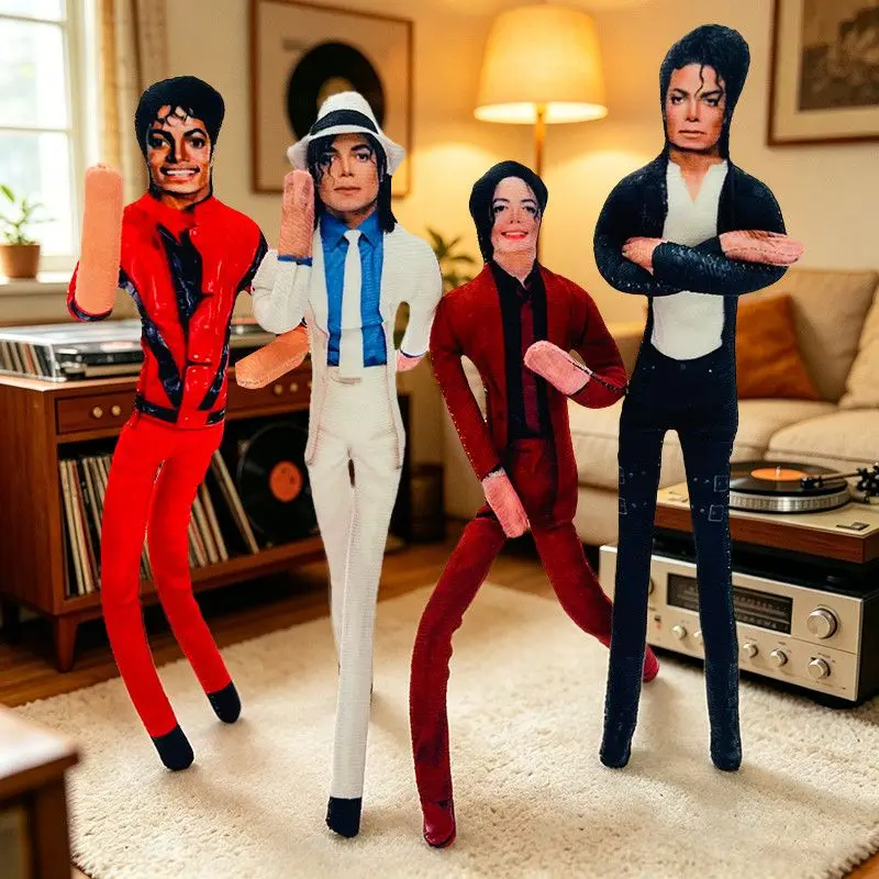 Anime Cosplay MJ Michael Jackson Plush Plushy Prop Doll Plush Stuffed Figure Dolls Room Decoration Abstract Joint Mobility Props