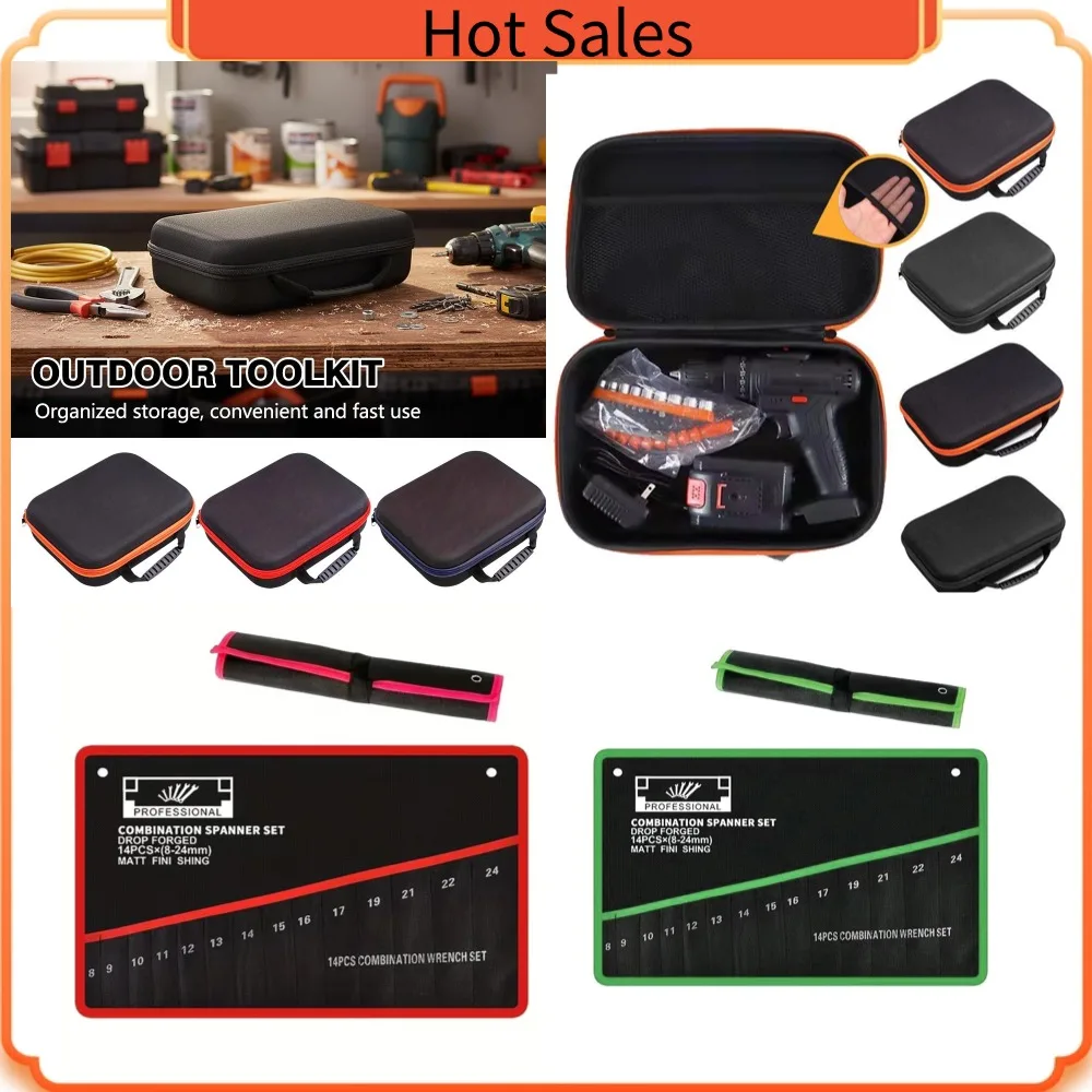 Oxford Cloth Tool Bag Portable Tool Storage Box with Handle Tool Zipper Pouch Large Capacity for Electric Grinder Drill Pliers
