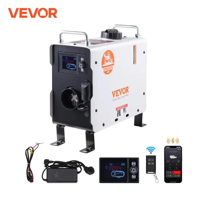 VEVOR 2KW Diesel Heater 12V/24V All in One Diesel Air Heater with Remote Control Display Screen CO Alarm for Vehicle and Outdoor