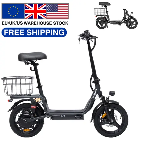 Scooter électrique adulte 1000W, 31 miles 20 MPH équipé de pneus de 14 pouces, scooter électrique pliable avec panier Bodywel T3