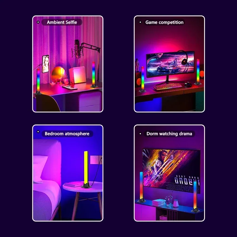 RGB LED Desktop Floor Lamp Light Bars Night Light Music Lamps Rhythm Atmosphere Lights Podświetlenie do gier TV Dekoracja pokoju