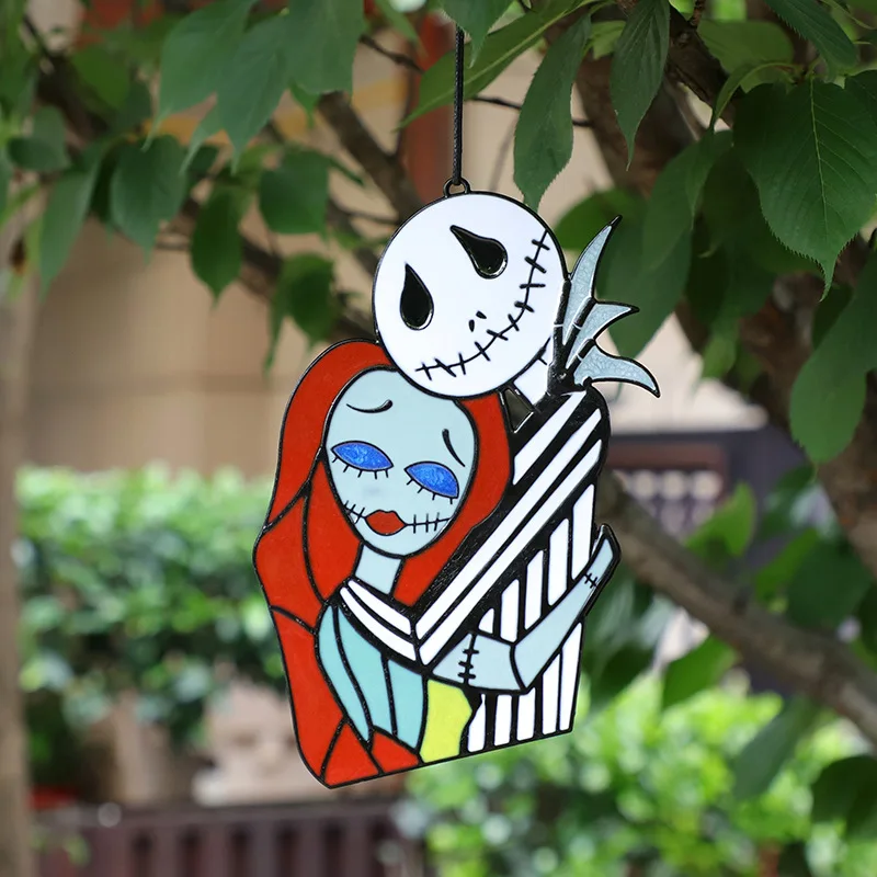 

Nightmare Before Christmas Pendant Acrylic Jack Sally Horror Ghost Face Bags Car Pendant Hanging Rope Decoration Couple Gifts