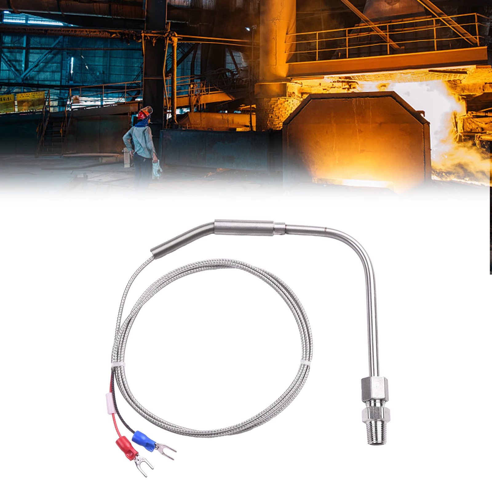 Stainless Steel Braid For Motor Exhaust Gas Temp Probe with Adjustable Pressure Lock EGT Temperature Sensors Thermocouple K Type