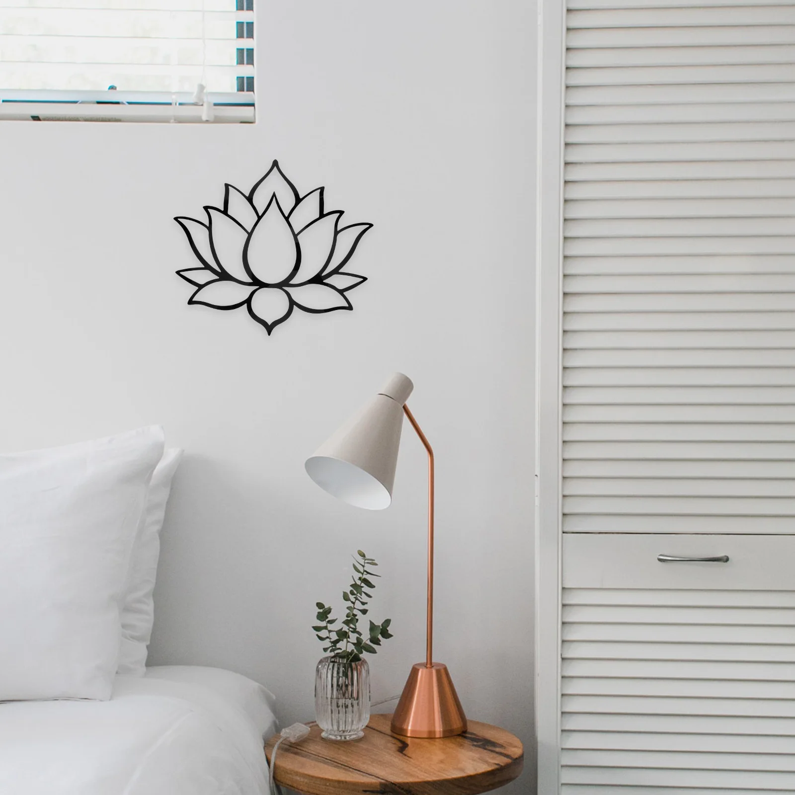 

Lotus Mirror Wall Decoration Acrylic Flower Stickers Self Adhesive JM734 Hollow Wall Art Decor Bedroom Living Room