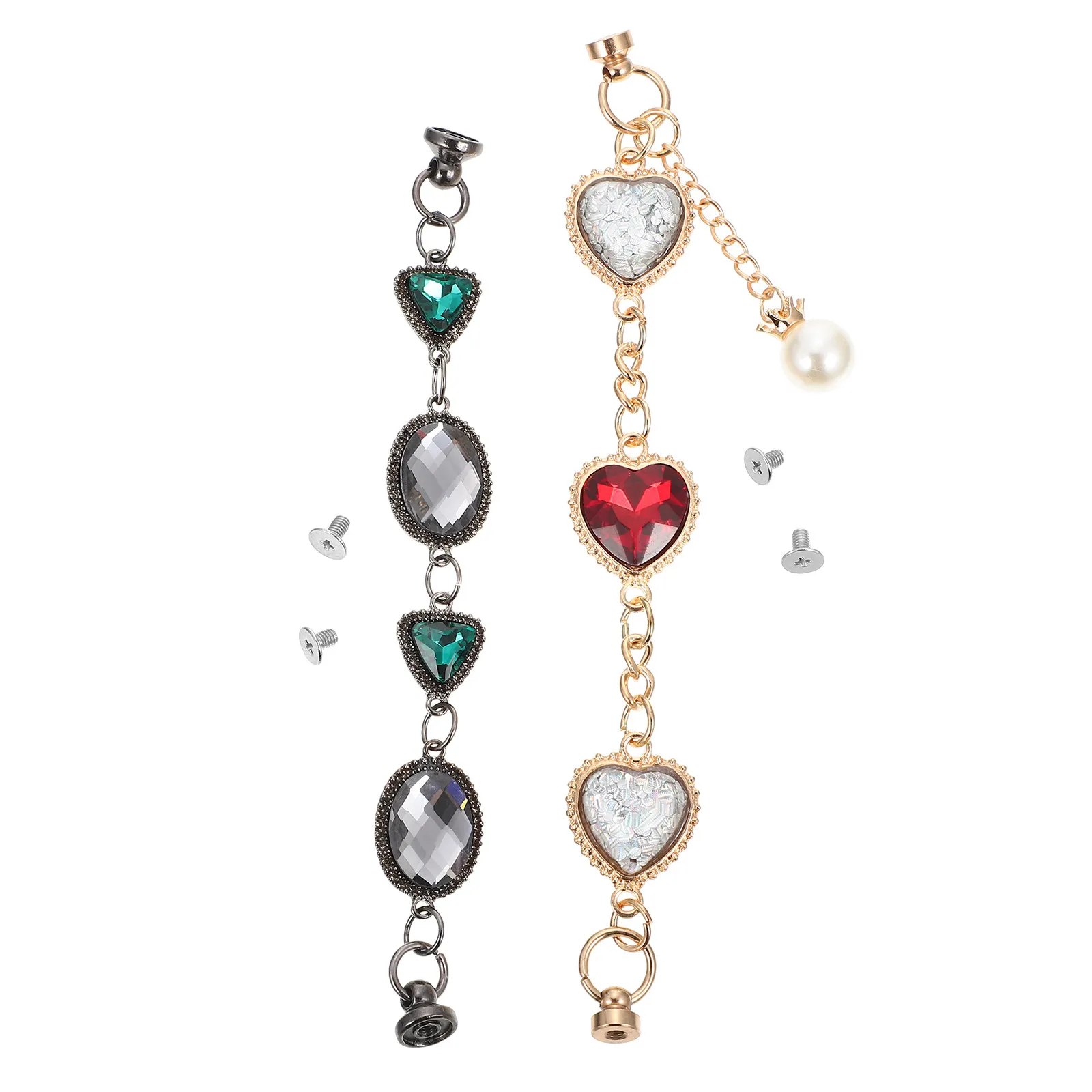 

2Pcs Heart Shaped Jewelry Bracelet Natural Touch Phone Case Pendant DIY Wrist Chain for Better Control and Mood