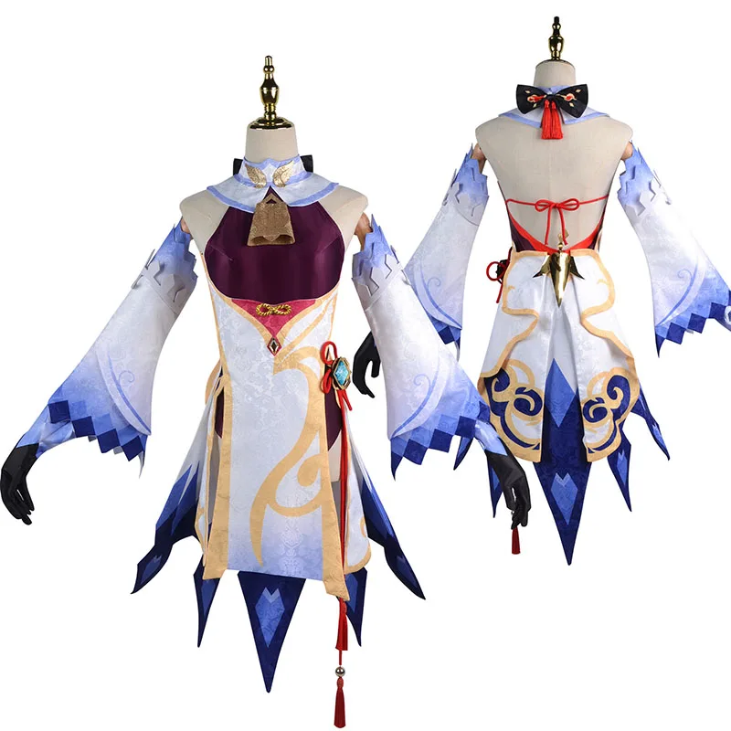 Ganyu Cosplay Kostuum Pruik Schoenen Anime Spel Halloween Carnaval Feest Outfits Verkleedkleding Voor Vrouwen