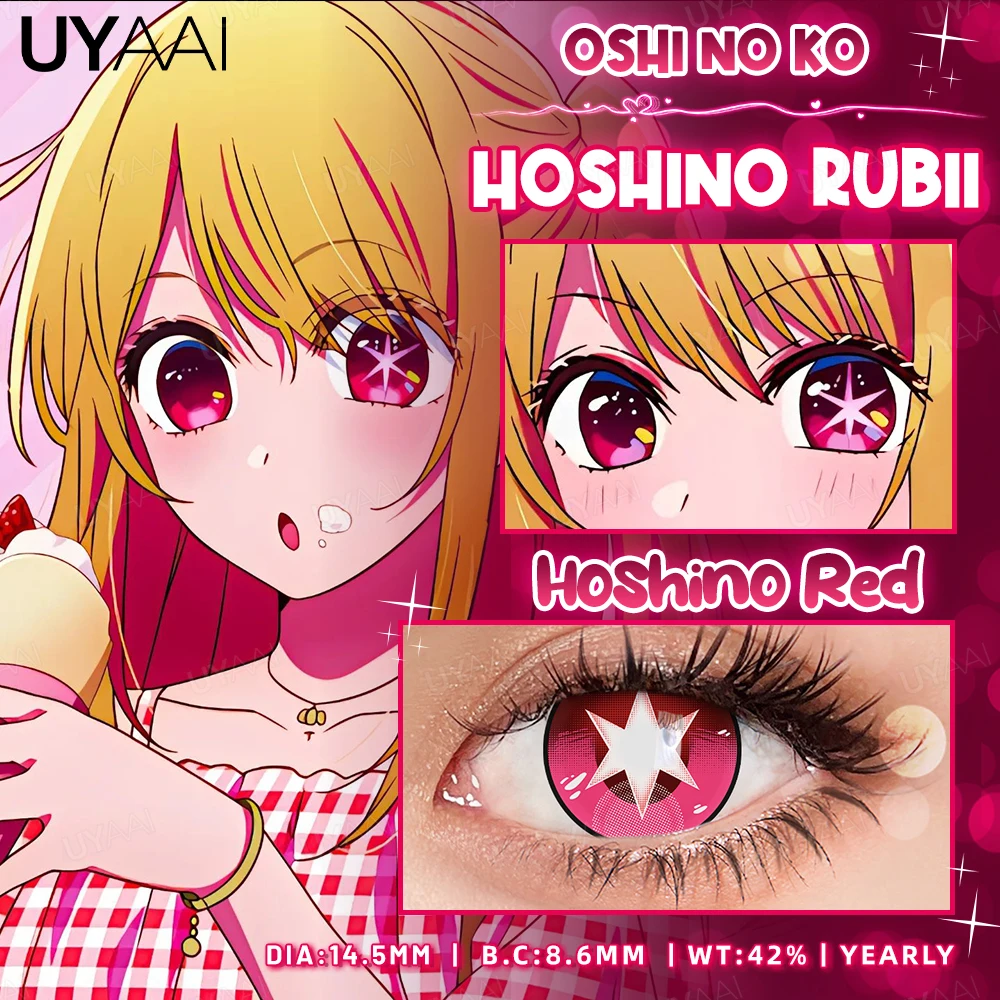 UYAAI Cosplay Anime Color Contact Lenses for Oshi No Ko Ai Ai Hoshino Rubi Ruby Akuamarin Kana Purple Lenses Red Lenses Pink Len