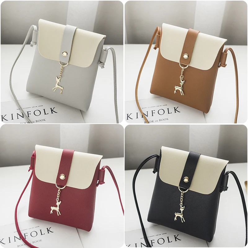 Women Fashion Handbags Bags Designer 2024 New Casual Bag Mobile Phone Bag Personality Deer Charm Single Shoulder Diagonal Bag