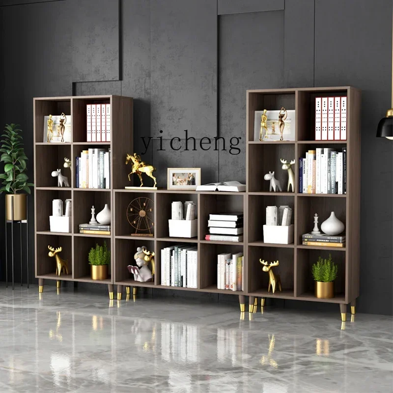 b9.21-Solid Wood Bookcase Free Combination Lattice Floor Dust-Proof Bookshelf TV Cabinet Living Room Storage Cabinet