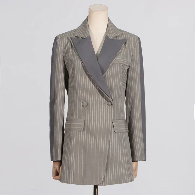 [MODX] Suit Jacket For Women, 2024 Autumn New Style, Personalized Color Blocking Splicing, High-end Feeling,