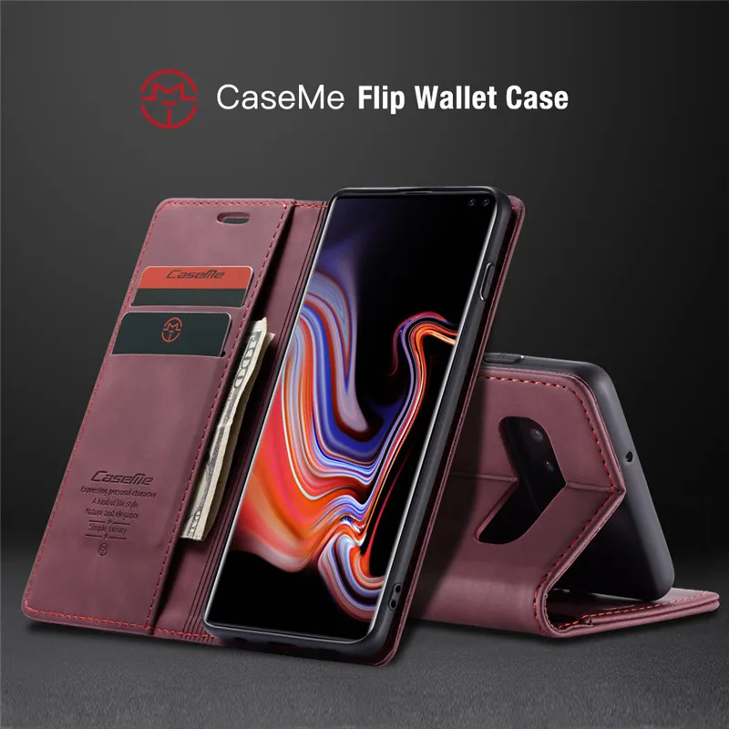 For Samsung Galaxy S10+ S10E S10 5G Auto Closing Magnetic Flip Wallet Case For Samsung Galaxy S10 Plus Luxury Leather Cover Bags