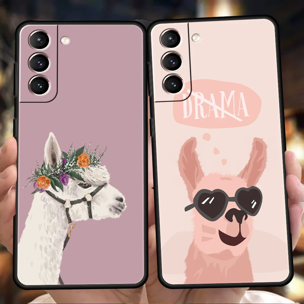 Lama Llama Alpacas Phone Case For Samsung Galaxy S24 S23 S22 S20 S21 FE Ultra S24 S23 S10 S10E S9 S8 Plus 5G Phone Cover Capas