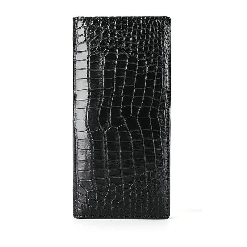 2022 New Crocodile Skin Men's Long Wallet Business Genuine Leather Man Wallets Leisure Money Pocket Bag Fashion Cash Holder 35