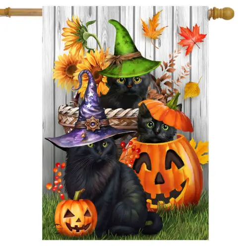 Briarwood Lane Halloween Halloween Kittens House Flag 28x40