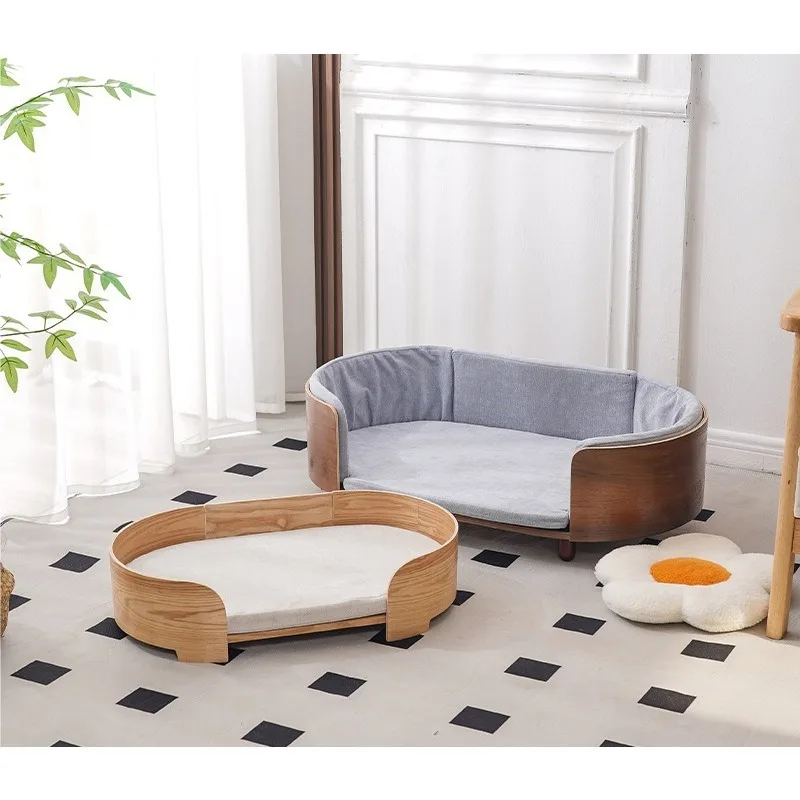 Wooden Pet Sofa Bed Medium and Small Dog Nest Removable and Washable Four Seasons Universal Cat Nest Kennel