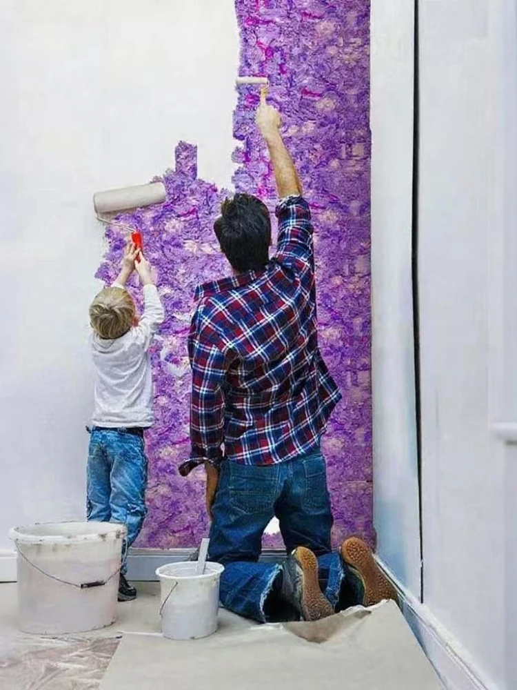 Vêtements muraux en Fiber végétale, colle végétale Durable, poudre de boue murale, absorbe le bruit, revêtement d'isolation thermique, revêtement mural, papier peint liquide