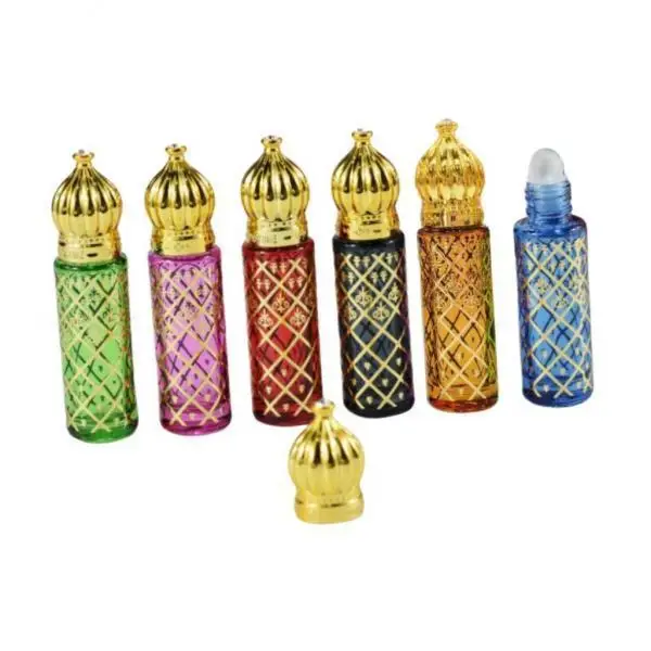 Vintage Glass Perfume Bottle Empty Refillable Mini Spray Container 8ml Multicolor Travel Cosmetic Sample Bottle for Women
