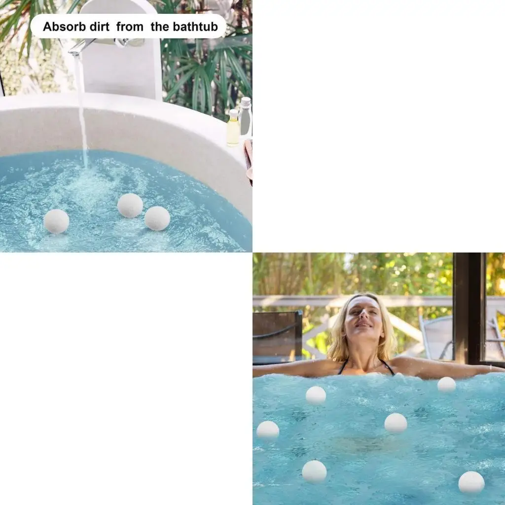 

Washable Pool And Spa Filtration Scum Balls Durable Spa Water Clarifiers Balls Reusable Cleaning Sphere for Pools C5AD