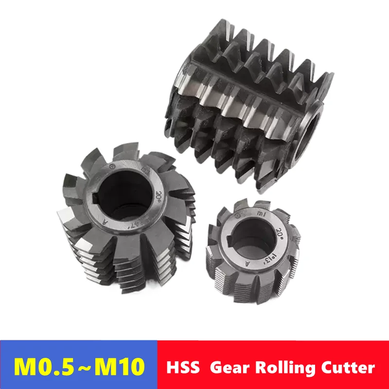 HSS gear hob M0.5 M0.8 M1 M6M8 M10, pressure angle 20 degrees, used for milling machine slot machining and rolling cutting tools