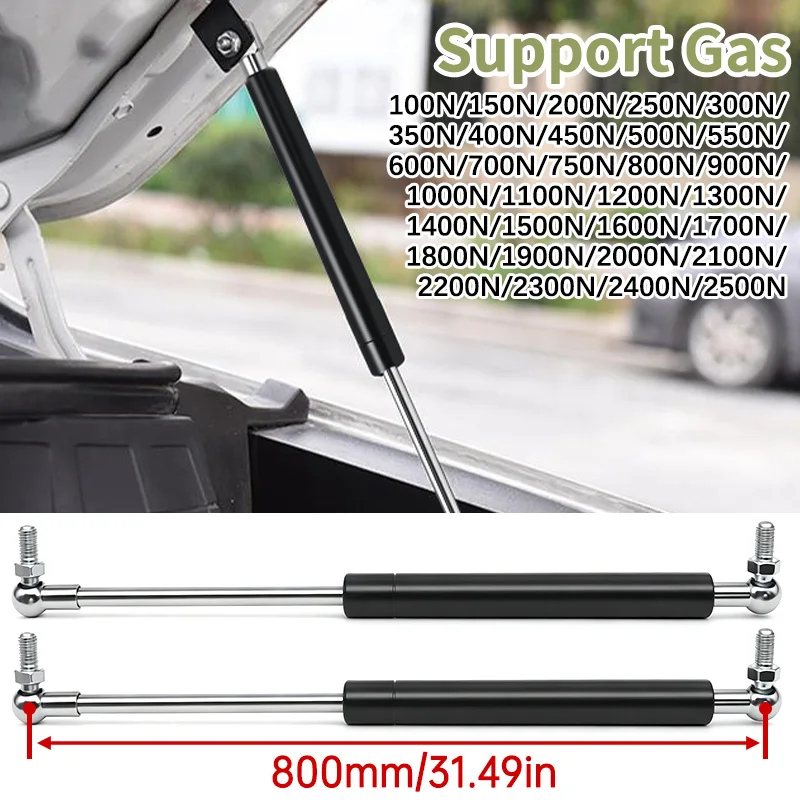 2Pcs Universial 800mm Shock Lift Strut Support Bar Gas Spring Lift Up Support for Storage Bed Car Bonnet Hood Tailgate RV Bus