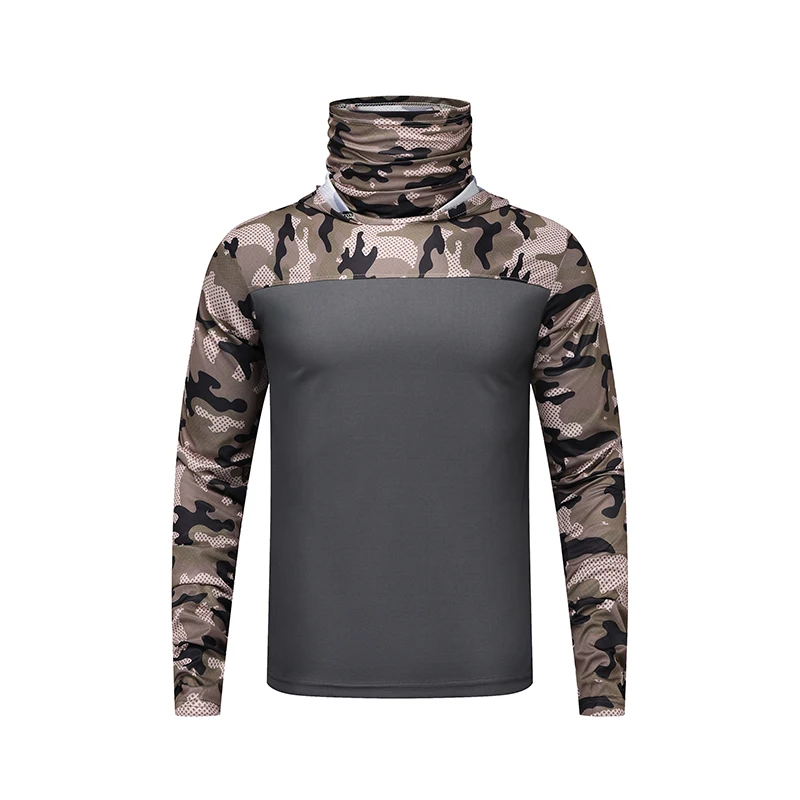 Sommerliche ultradünne T-Shirts, Sonnenschutz, leichtes Mesh-Patchwork, Camouflage, Eisseide, sportliche Elastizität, Angler-T-Shirts – Detail 7