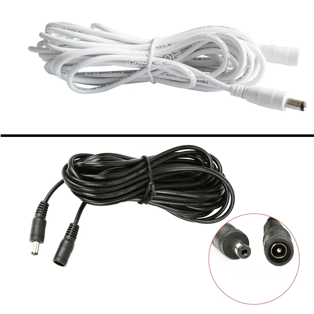 

10 pcs 5.5 * 2.1 mm DC cable connector 0.5m 1m 2m 3m 5m LED DC Power Plug with extension wire DC female and Male Jack adapter