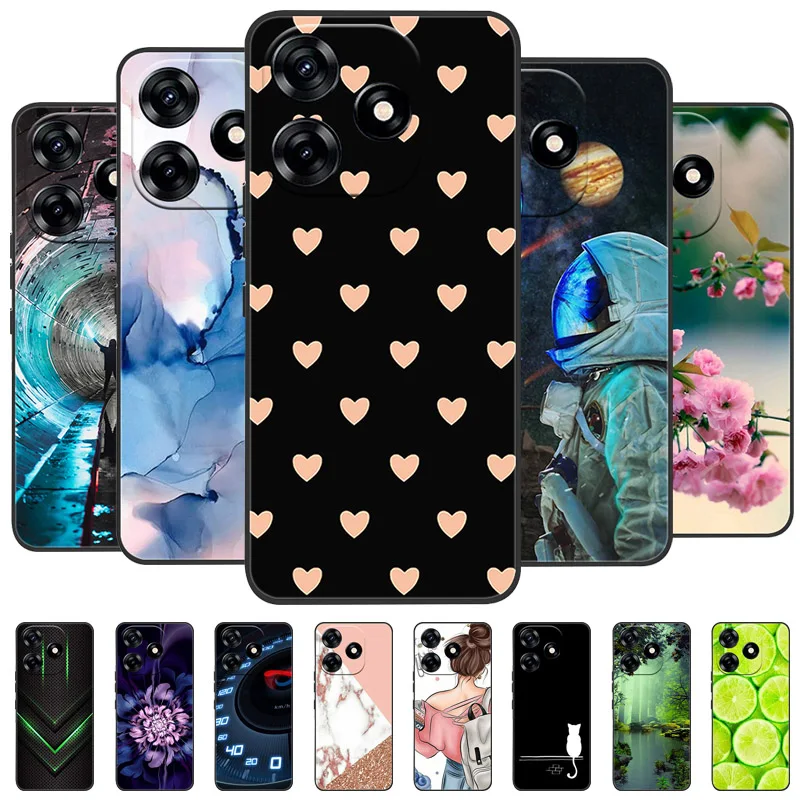 

For Tecno Spark 10C Case Spark10 4G Soft Silicone Back Case for Tecno Spark 10 10 C Spark10C Phone Cover Black Bumper TPU Funda