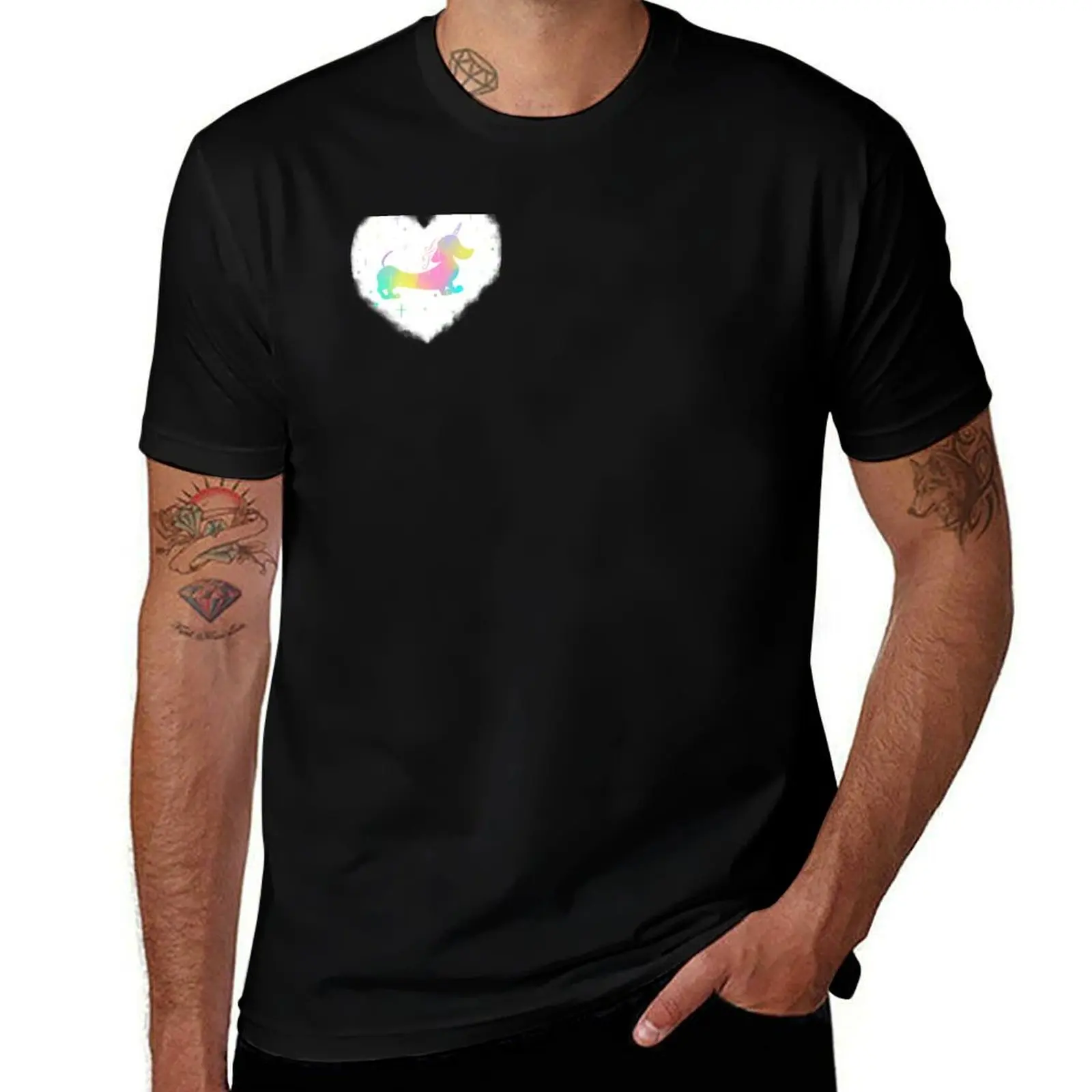 男の高級シャツ魔法のシャツデザイナー t for g man men t ダックスフントユニコーン Tシャツ男の t シャツ Tシャツ